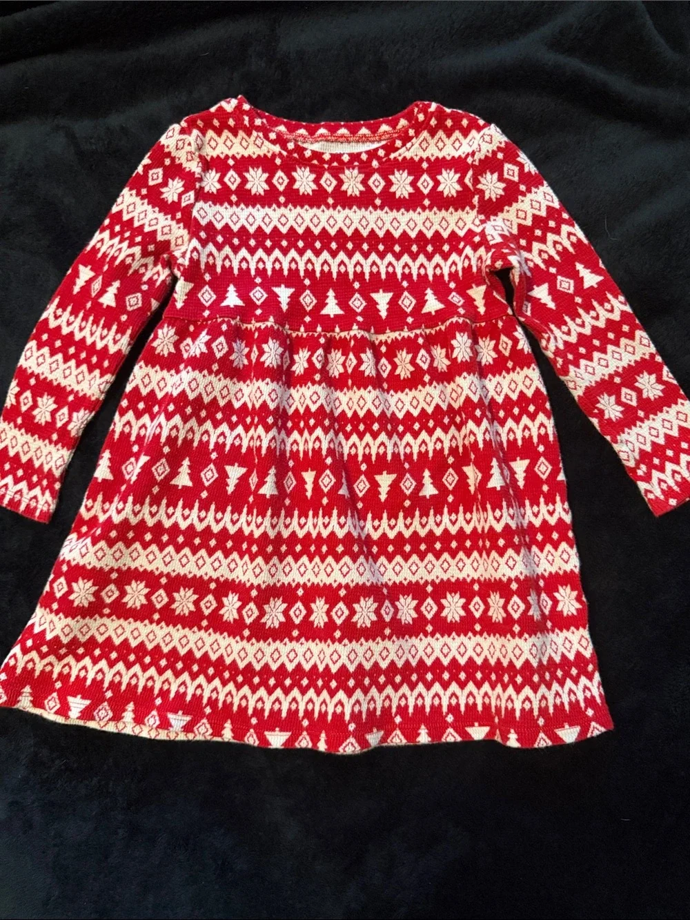 Old Navy Red & Cream Fair Isle Knit Christmas Dress